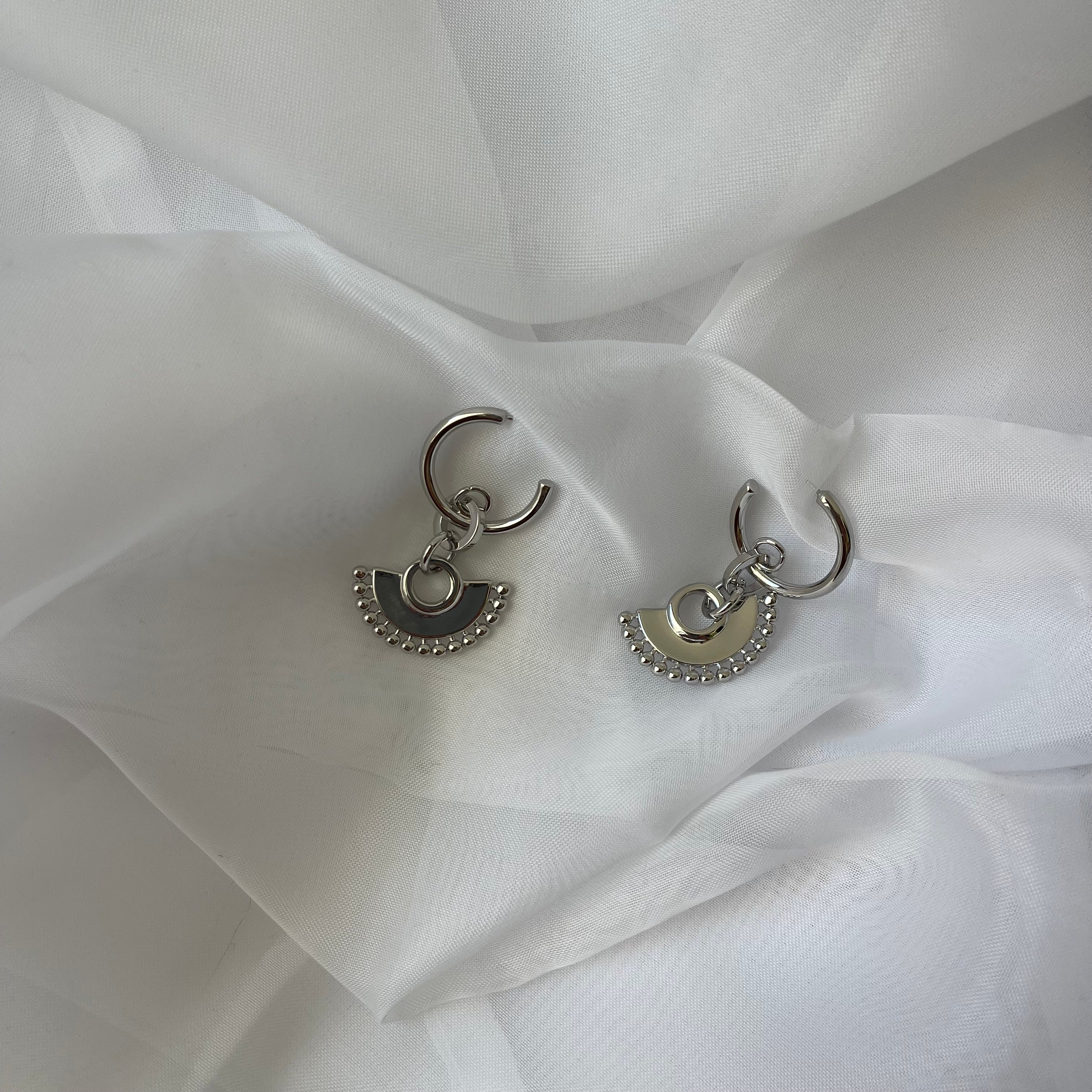 Aretes abanico plata