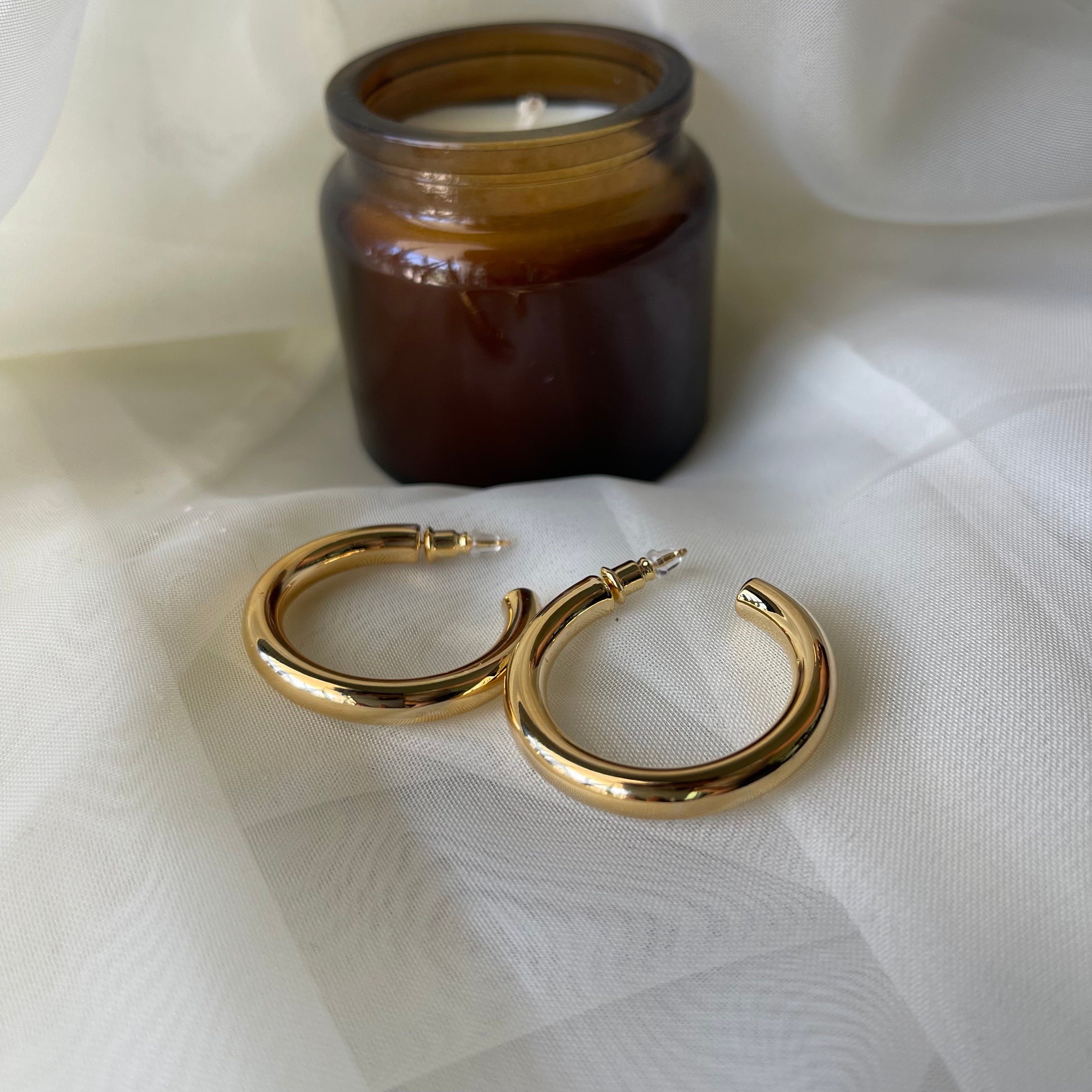 Aretes arracada grande gruesa