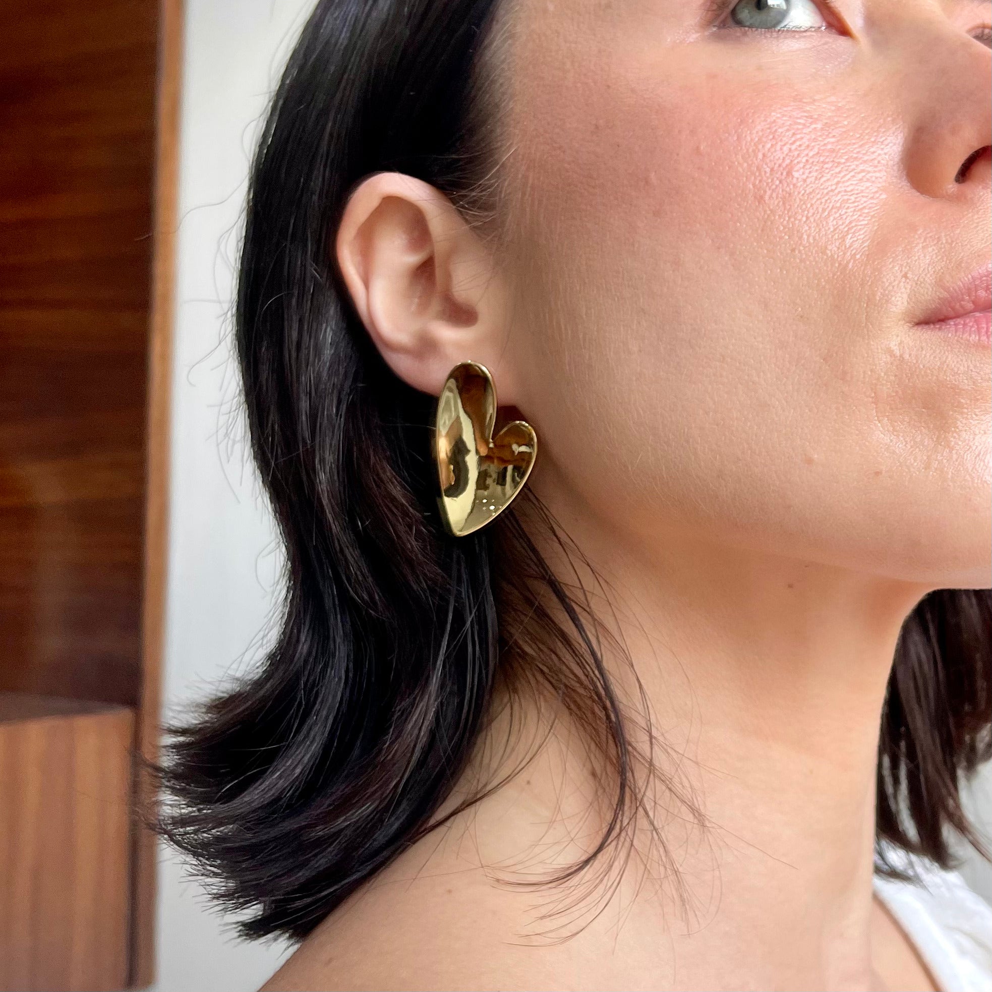 Aretes corazón chunky