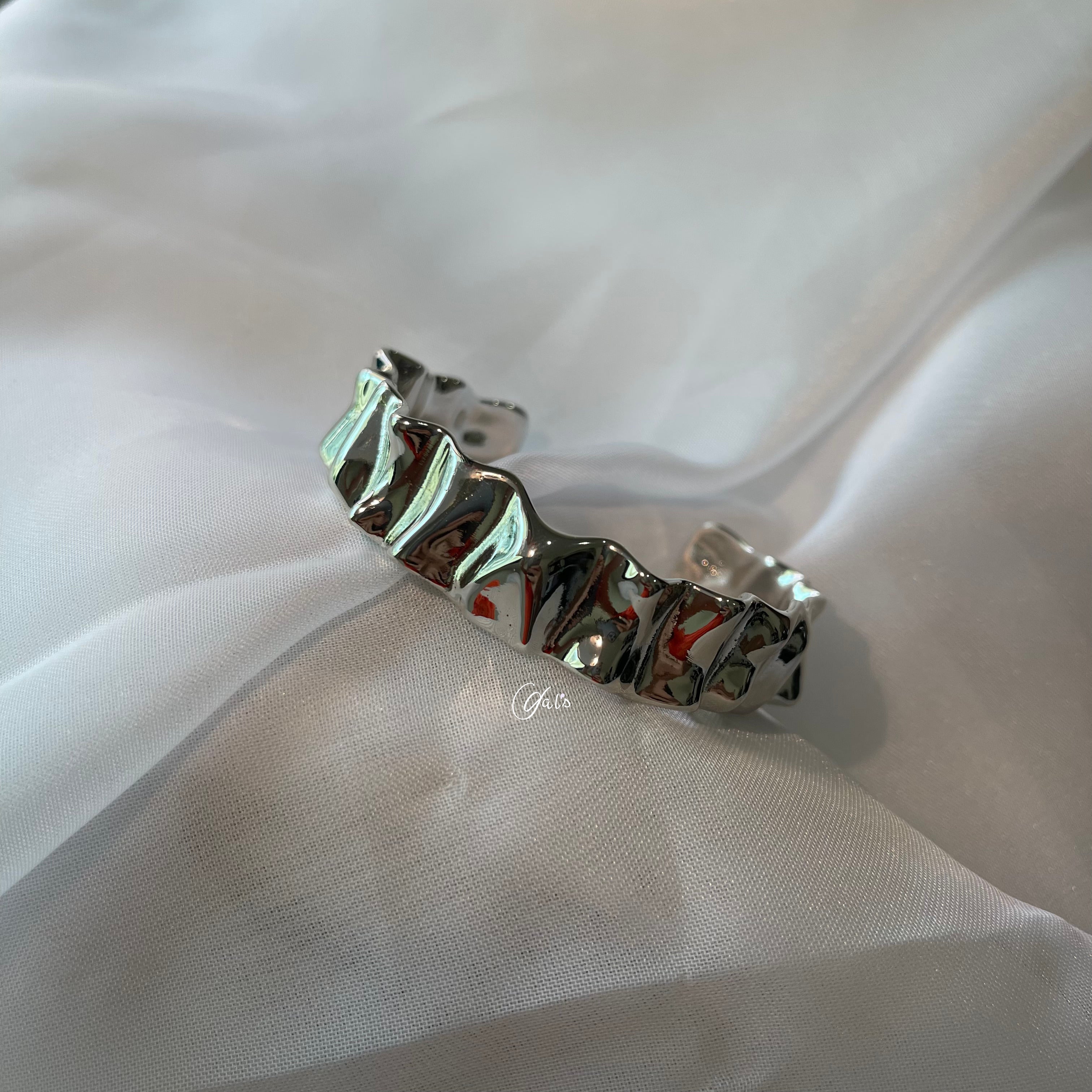Brazalete Ajustable Zigzag Plata