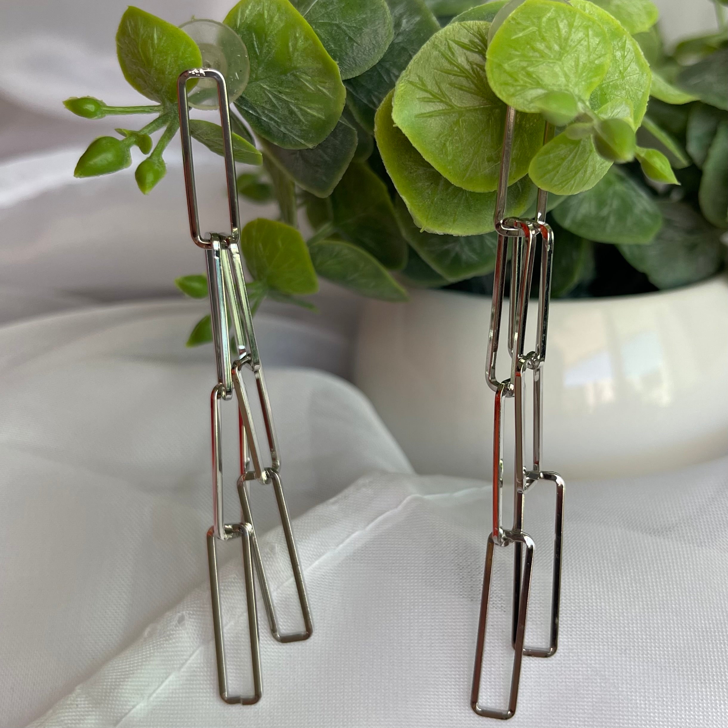 Aretes plata largos