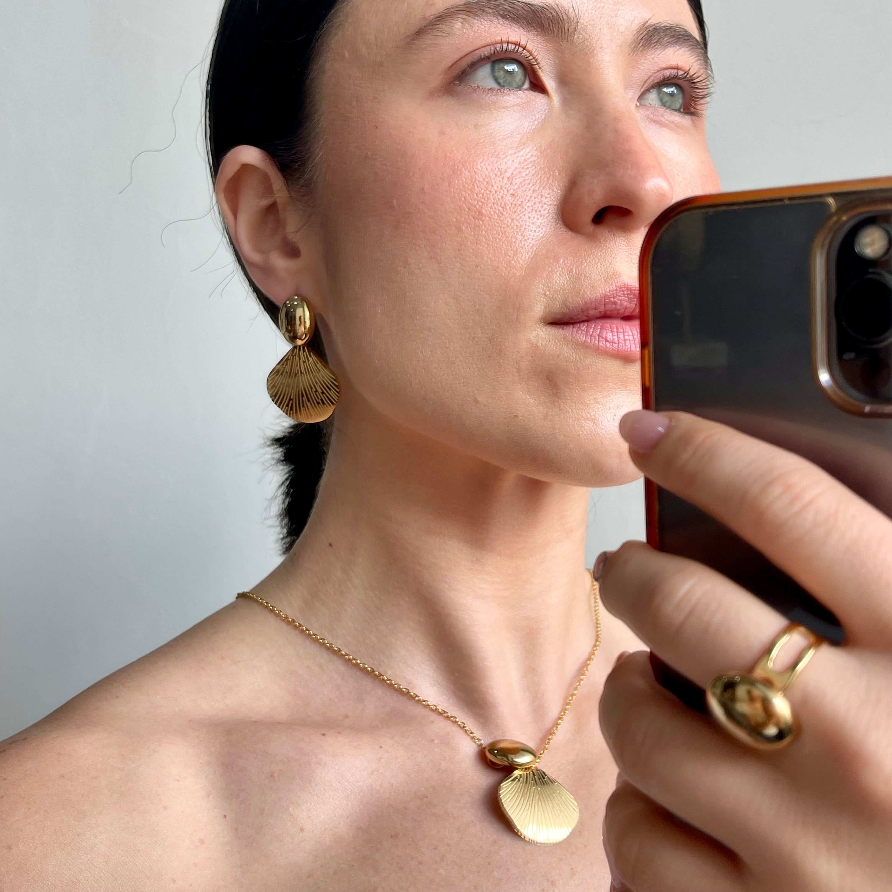 Collar set 5 piezas hojas oro