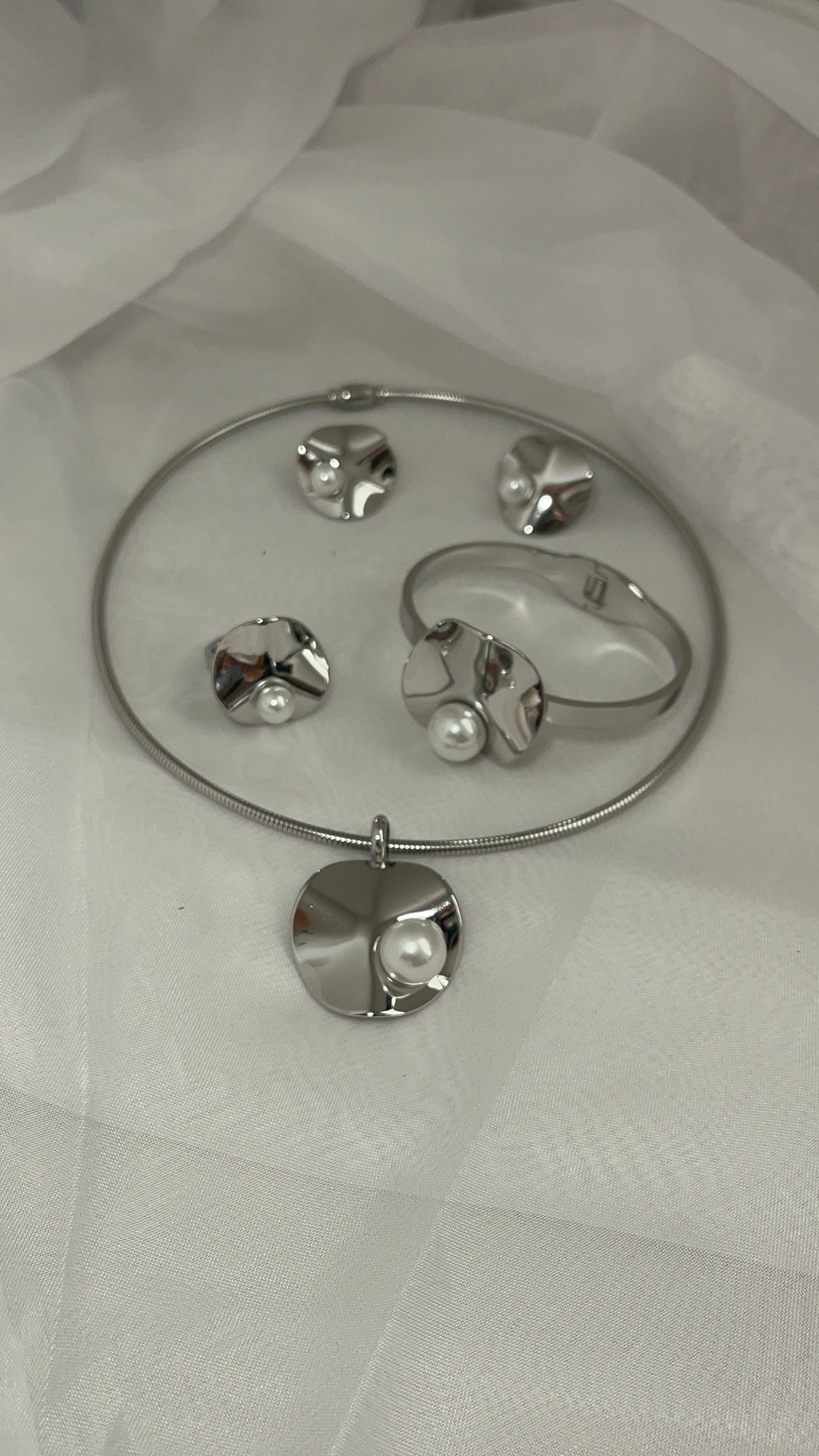 Collar set 5 piezas perla