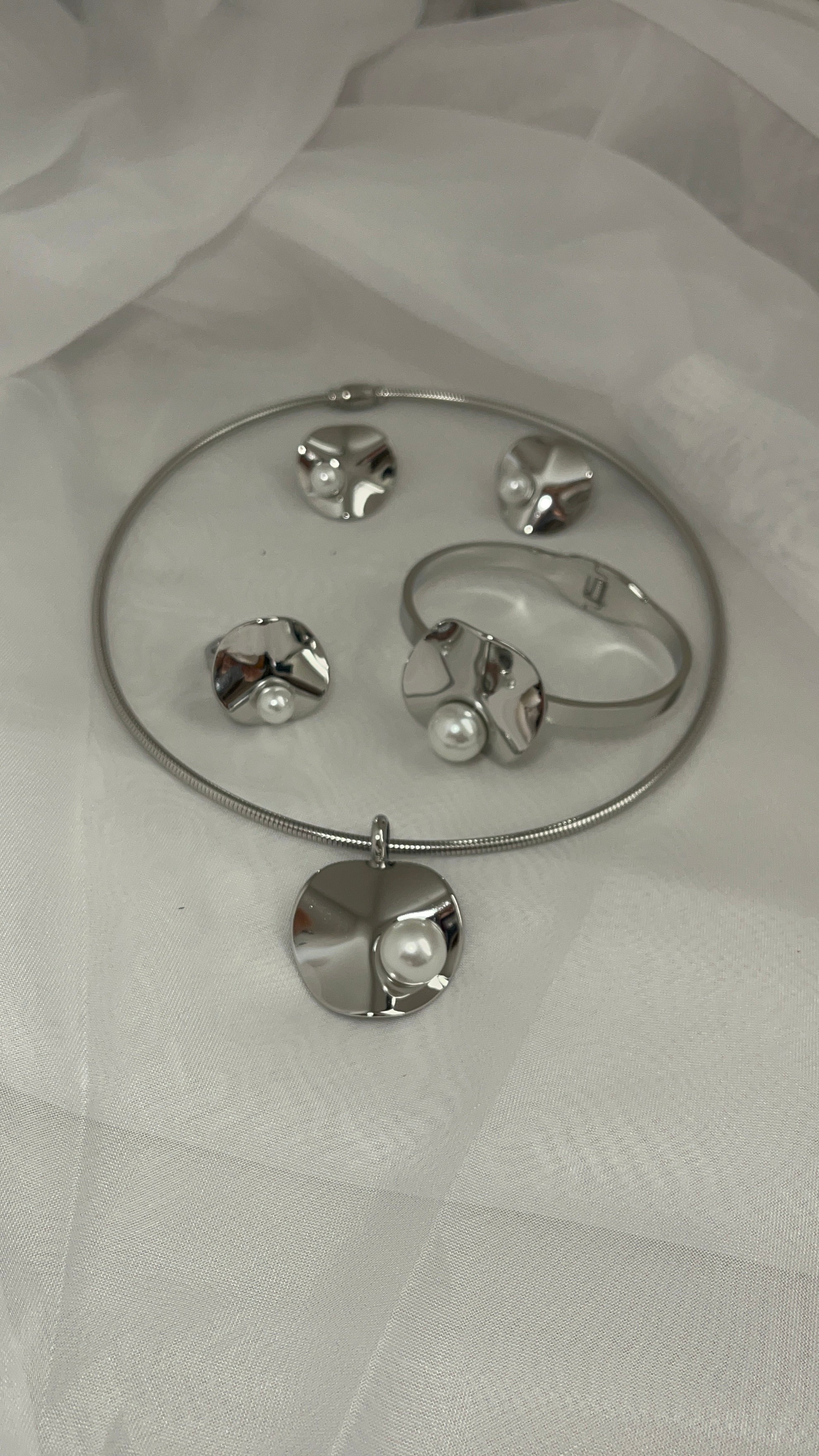 Collar set 5 piezas perla